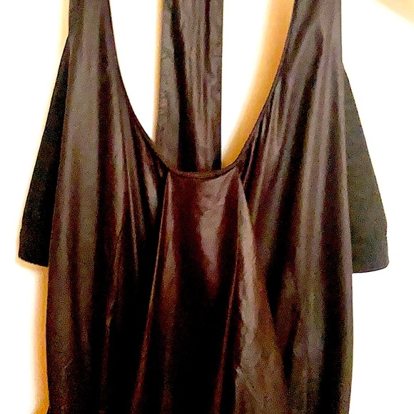 Helmut Lang Shiny Black Drape Dress with Zippers - Picture 6 of 11